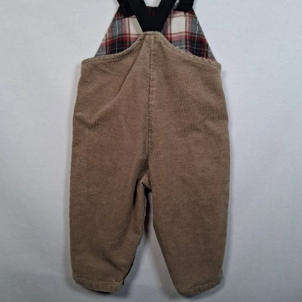 Vintage Blooz by Cachcach Overalls Youth 24 Months Brown Corduroy Penguin Pants - Picture 8 of 16